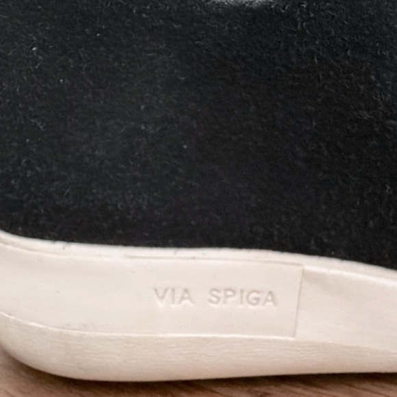 VIA SPIGA Womens Black Marlow Wedge Slip On Leather Sneakers US 5 | EUR 35 - Picture 3 of 6